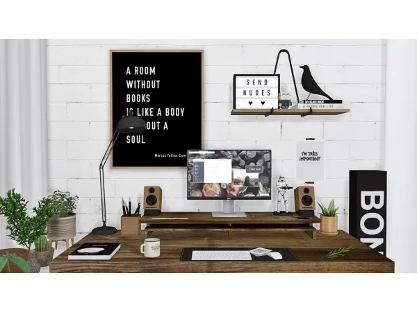 Mix MXIMS Yea Office Set Again by simsfinds - The Sims 4 Custom Content
