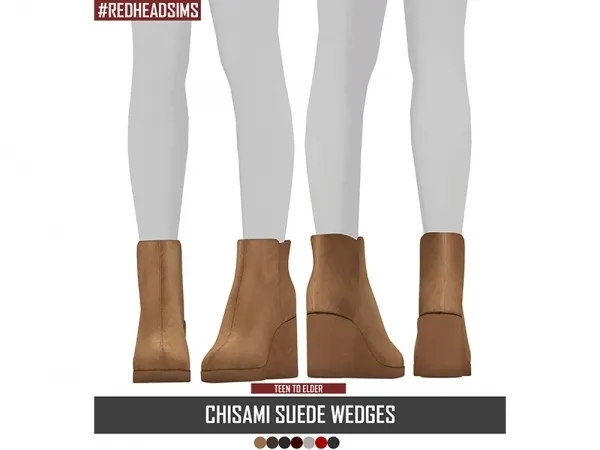 Alpha CHISAMI SUEDE WEDGES SHOES - The Sims 4 Custom Content