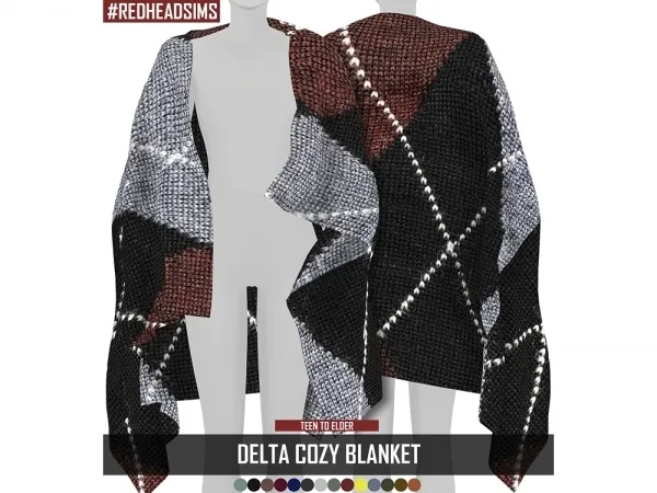 Alpha DELTA COZY BLANKET by redheadsims - The Sims 4 Custom Content