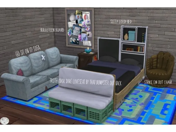 Alpha S3 to S4 Conversion Teen Bedroom sims by simsfinds - The Sims 4 Custom Content