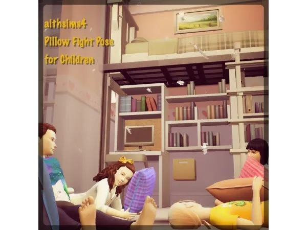 Alpha Pillow Fight Pose for Children by simsfinds - The Sims 4 Custom Content