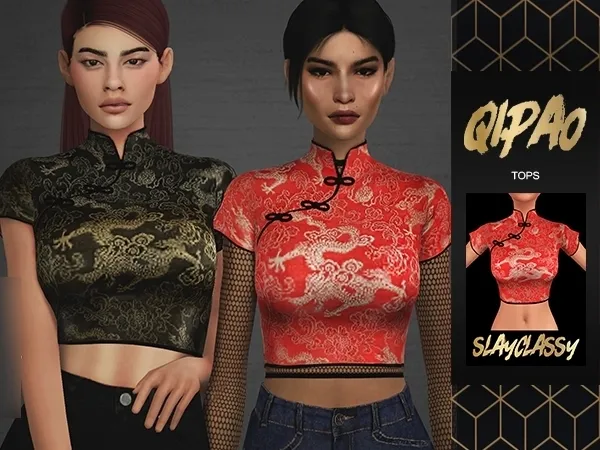 Alpha SCLASSY Loop Tops by slayclassy - The Sims 4 Custom Content
