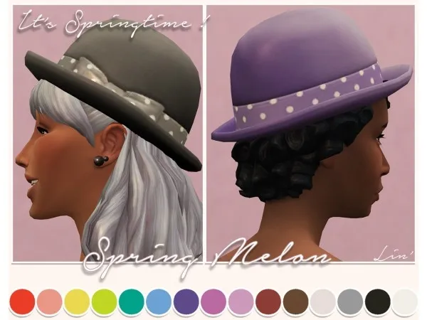 Alpha Spring Melon Hat by simsfinds - The Sims 4 Custom Content