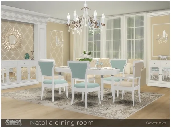 Alpha Natalia dining room by thesimsresource - The Sims 4 Custom Content