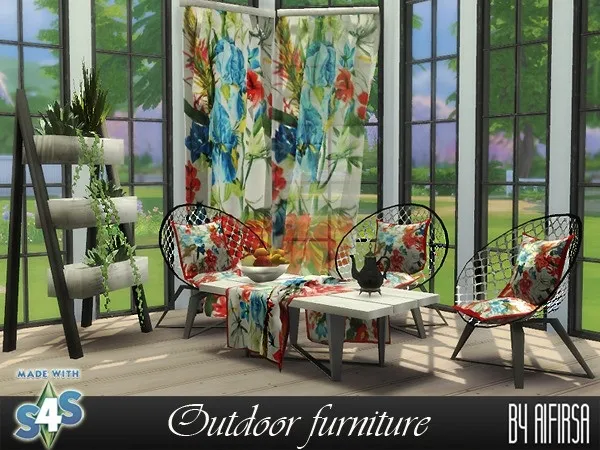 Alpha Outdoor furniture by simsfinds - The Sims 4 Custom Content