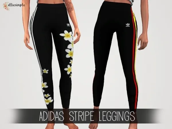 Alpha Elliesimple Adidas Stripe Leggings by elliesimple - The Sims 4 Custom Content