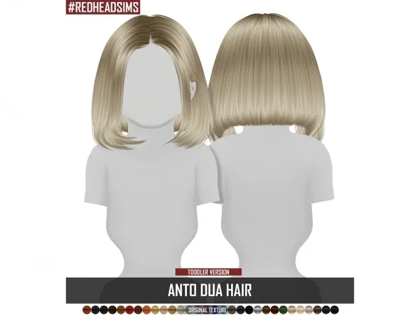 Alpha ANTO DUA HAIR TODDLER VERSION by redheadsims - The Sims 4 custom content