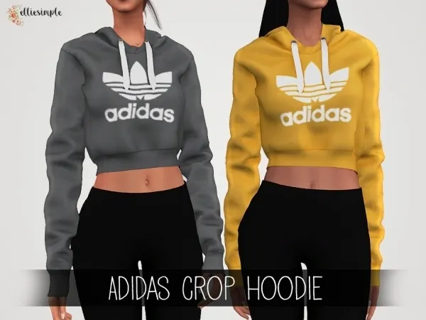 Alpha Elliesimple Adidas Crop Hoodie by elliesimple - The Sims 4 Custom Content