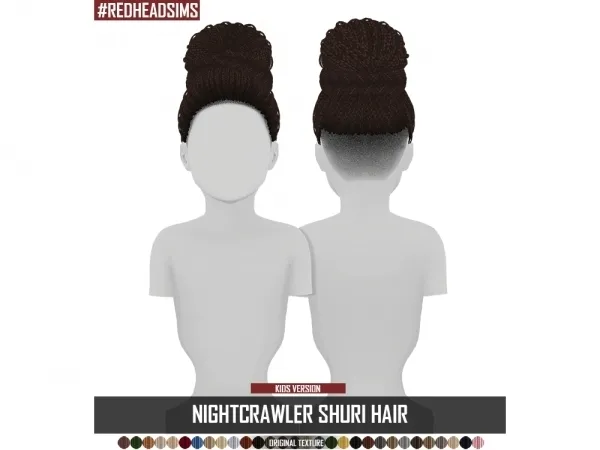 Alpha NIGHTCRAWLER SHURI HAIR KIDS VERSION by redheadsims - The Sims 4 custom content
