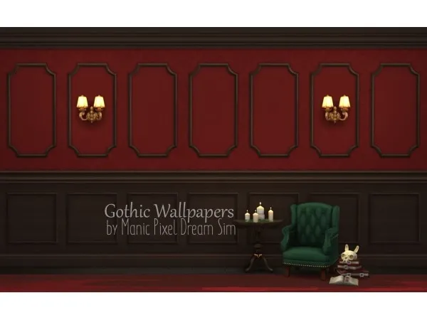 Gothic Wallpapers Mix and Match set (Maxis Match) by manicpixeldreamsim