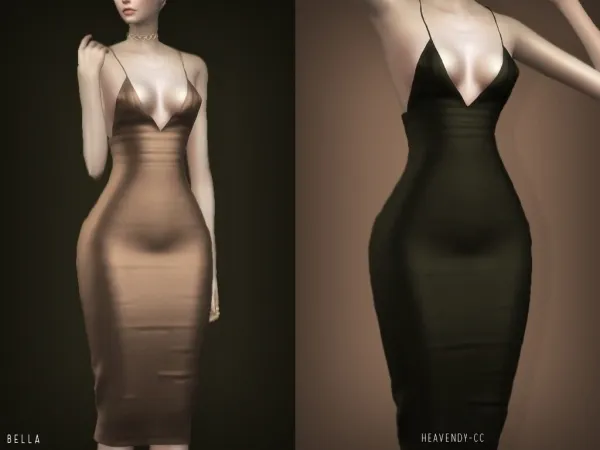 Alpha [Heavendy ] Bella Dress by enriques4 - The Sims 4 Custom Content