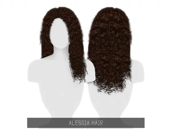 Alpha ALESSIA HAIR by simsfinds - The Sims 4 Custom Content