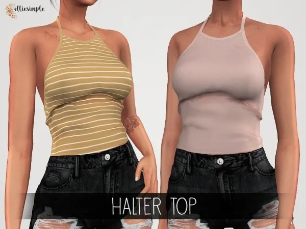 Alpha Elliesimple Halter Top by elliesimple - The Sims 4 Custom Content