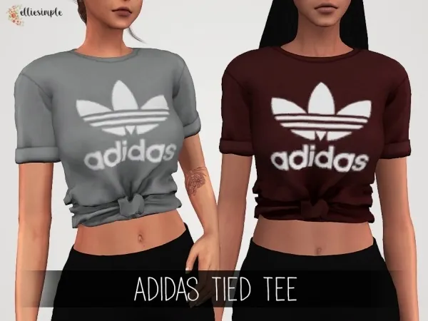 Alpha Elliesimple Adidas Tied Tee by elliesimple - The Sims 4 Custom Content
