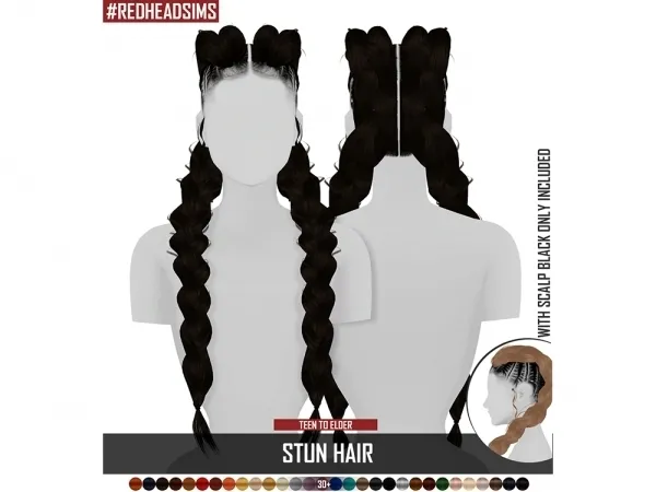 Alpha STUN HAIR - The Sims 4 Custom Content