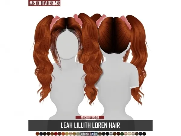 Alpha LEAH LILLITH LOREN HAIR TODDLER VERSION by redheadsims - The Sims 4 Custom Content