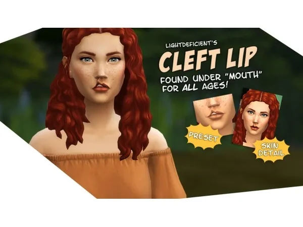 Mix LightDeficients Cleft Lip Pack by simsfinds - The Sims 4 Custom Content