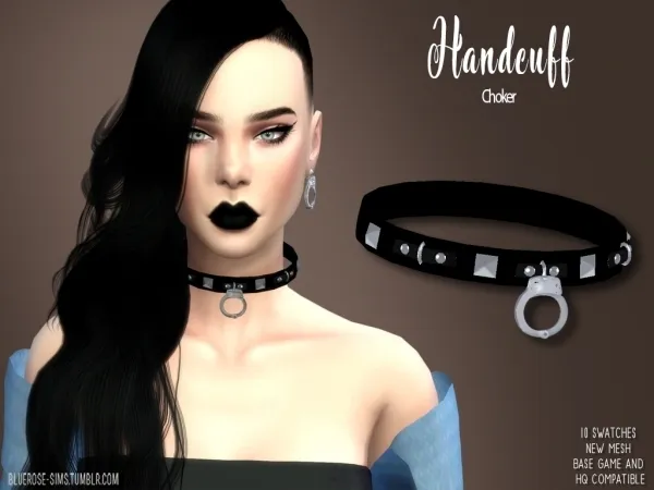 Alpha BR sims Choker Handcuff by bluerose-sims - The Sims 4 Custom Content