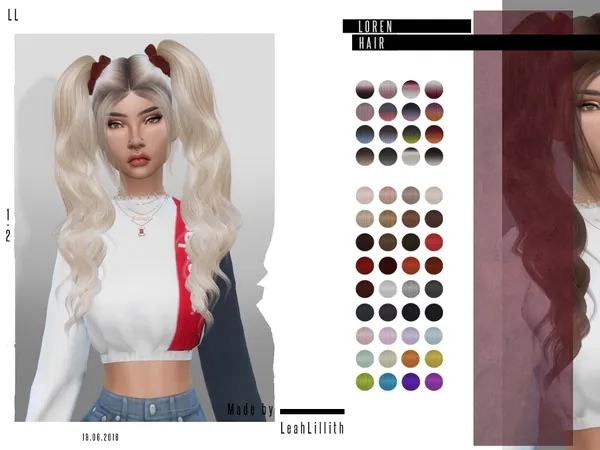 Alpha LeahLillith Loren Hair by thesimsresource - The Sims 4 Custom Content