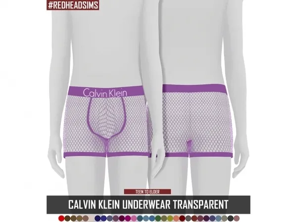 Alpha CALVIN KLEIN UNDERWEAR V1 TRANSPARENT by redheadsims - The Sims 4 Custom Content