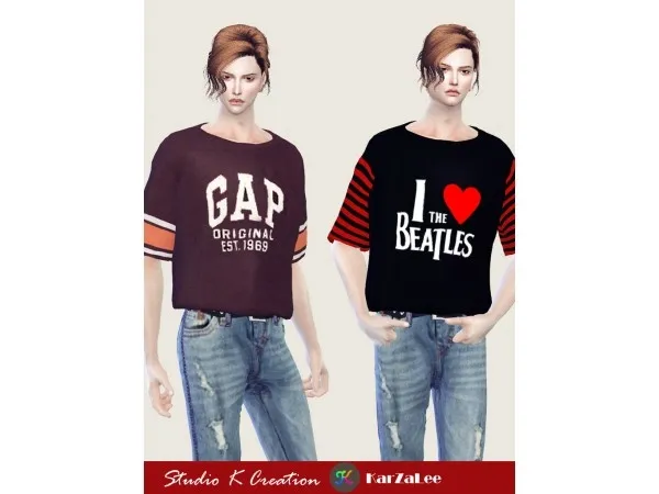 Alpha giruto 57 T shirts (S4CC) k creation by studio - The Sims 4 Custom Content