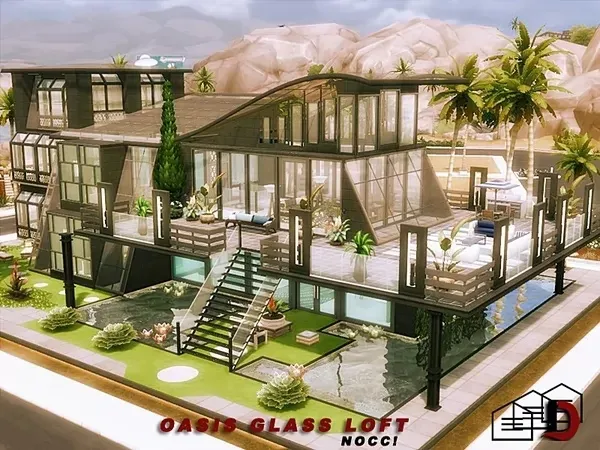 Alpha Oasis Glass Loft - The Sims 4 Custom Content