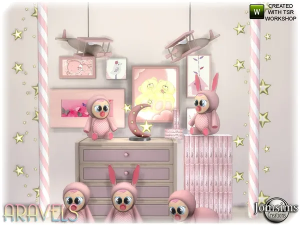 Alpha Aravels kids deco set - The Sims 4 Custom Content