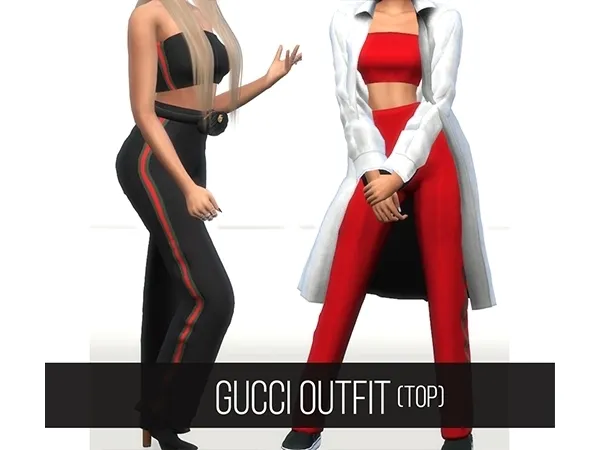 Alpha GUCCI OUTFIT (TOP) by fifthscreations - The Sims 4 Custom Content