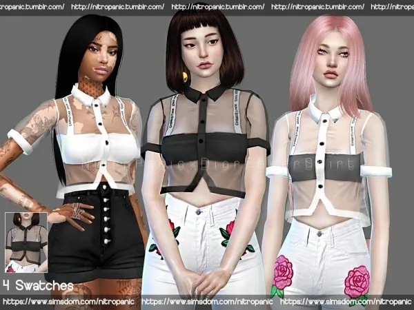 Alpha Dior Sheer Shirt by nitropanic - The Sims 4 Custom Content
