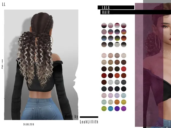 Alpha LeahLillith Lala Hair by thesimsresource - The Sims 4 custom content