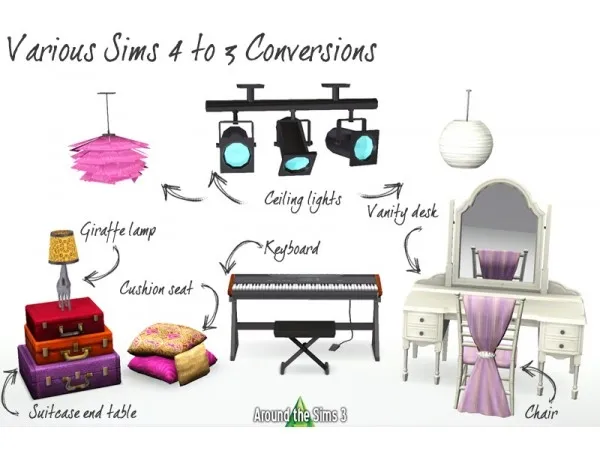 Various Sims 4 to 3 Conversions by simsfinds - The Sims 3 Custom Content