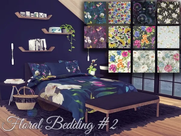 Alpha Floral Bedding 2 - The Sims 4 Custom Content
