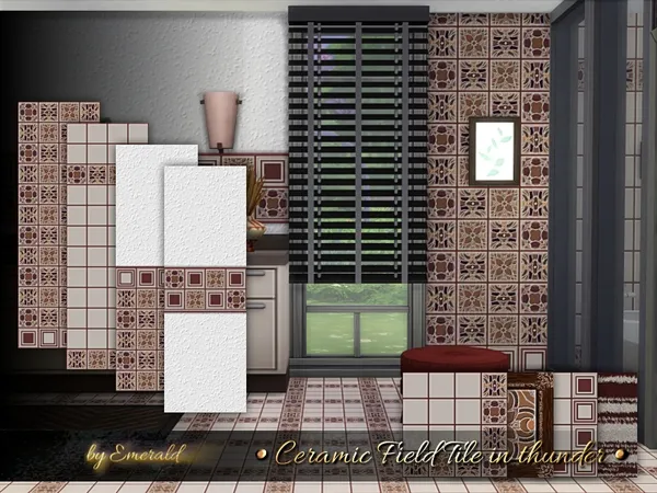 Alpha Ceramic Field Tile in thunder by thesimsresource - The Sims 4 Custom Content
