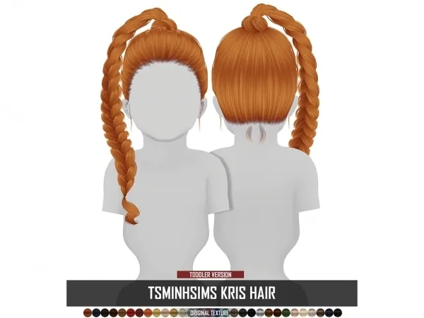Alpha TSMINHSIMS KRIS HAIR TODDLER VERSION by redheadsims - The Sims 4 custom content