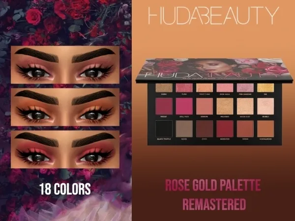 Alpha HUDA BEAUTY ROSE GOLD PALETTE by fifthscreations - The Sims 4 Custom Content