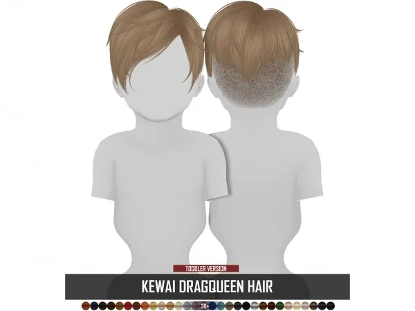 Alpha KEWAI DRAGQUEEN HAIR TODDLER by redheadsims - The Sims 4 Custom Content