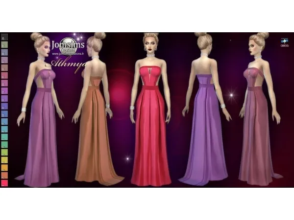 Alpha Athmya dress by jomsims - The Sims 4 Custom Content