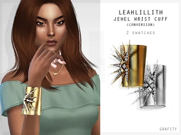 Alpha LeahLillith Jewel Wrist Cuff - The Sims 4 Custom Content