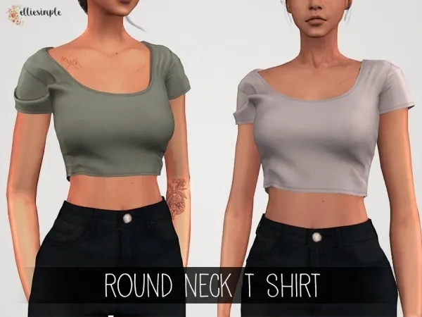 Alpha Elliesimple Round neck t shirt by elliesimple - The Sims 4 Custom Content