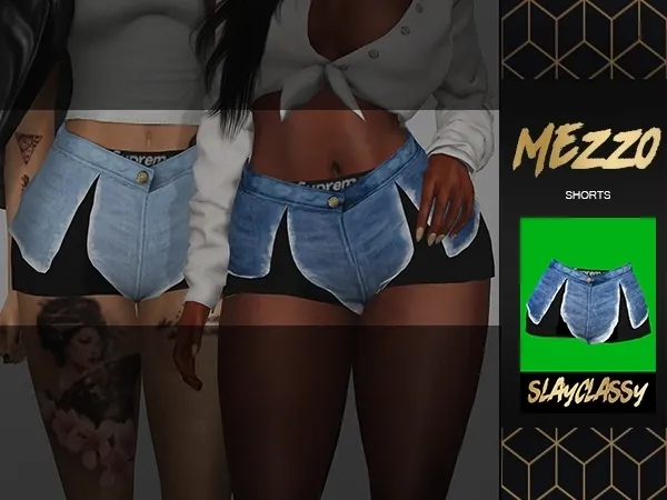 Alpha SlayClassy MEZZO SHORTS by slayclassy - The Sims 4 Custom Content