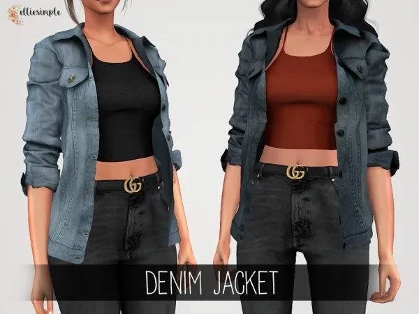 Alpha Elliesimple Denim Jacket by elliesimple - The Sims 4 Custom Content