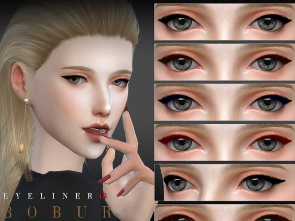 Alpha Bobur Eyeliner 18 by bobur - The Sims 4 Custom Content