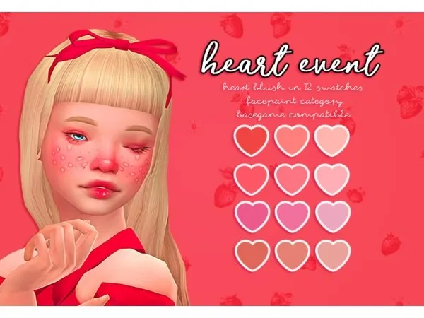 Maxis Match Heart event blush by lovexpansion - The Sims 4 Custom Content