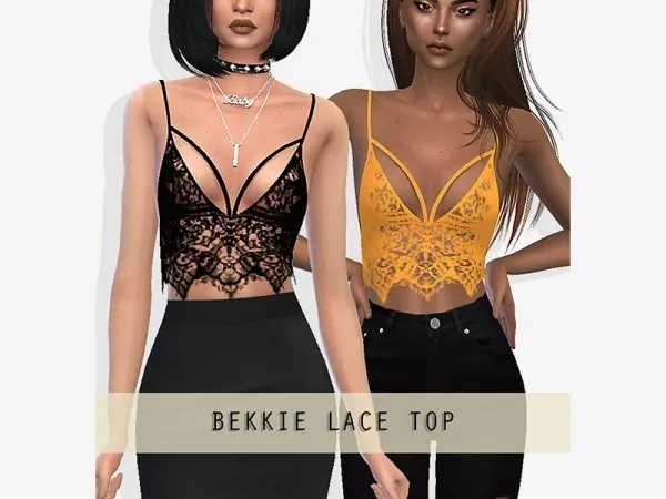 Alpha Bekkie Lace Top by grafity-cc - The Sims 4 Custom Content