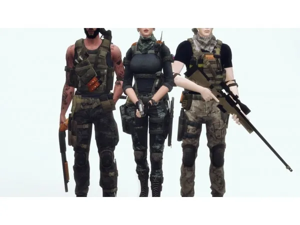 Alpha Military uniforms by simsfinds - The Sims 4 Custom Content
