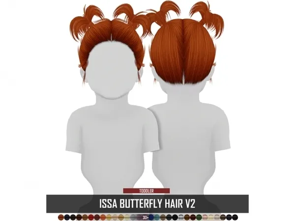 Alpha ISSA BUTTERFLY HAIR V2 by redheadsims - The Sims 4 Custom Content