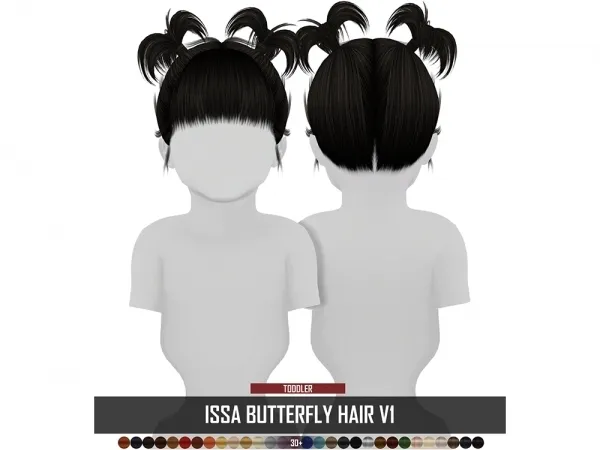 Alpha ISSA BUTTERFLY HAIR V1 by redheadsims - The Sims 4 Custom Content