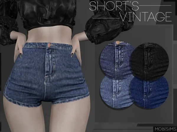 Alpha Shorts Vintage by mobsims - The Sims 4 Custom Content