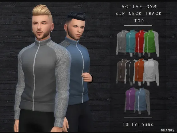Maxis Match Active Gym Zip Neck Track Top by thesimsresource - The Sims 4 Custom Content