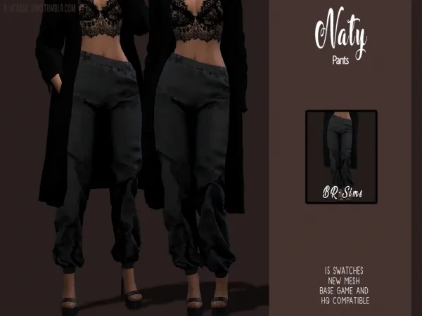 Alpha BR sims Naty Pants - The Sims 4 Custom Content